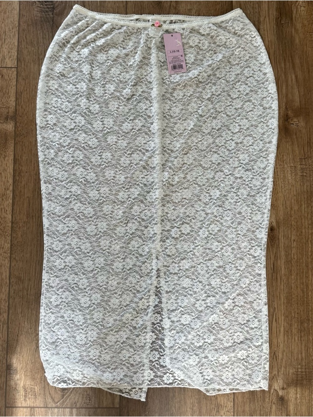 NWT! Wild Fable Lace Maxi Skirt, Floral, Layering, Swim Cover Up, Y2K, L (12-14)